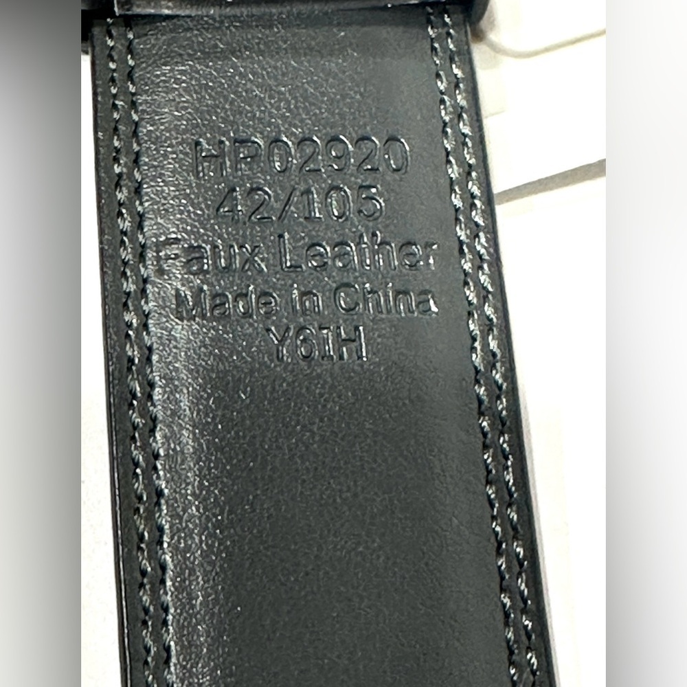 Perry Ellis Mens NEW Black Reversible Dress Belt Men's Sz 42 Faux Leather - Picture 5 of 10